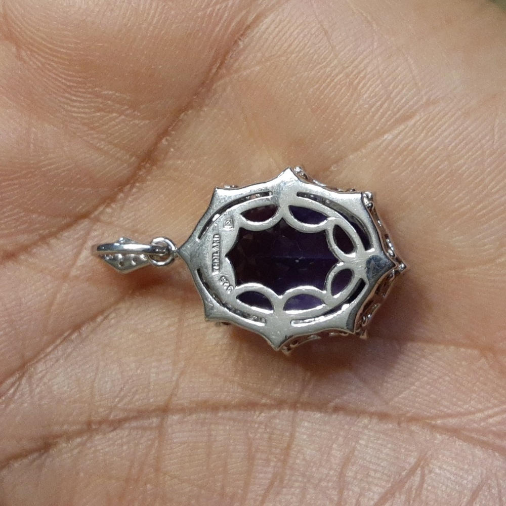 925 Genuine Color Change Fluorite and White Topaz.  FIRM. - Picture 9 of 14